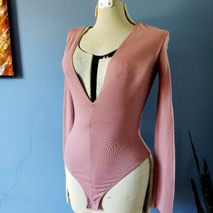 Dusty Pink Bodysuit by Express/Size Small
